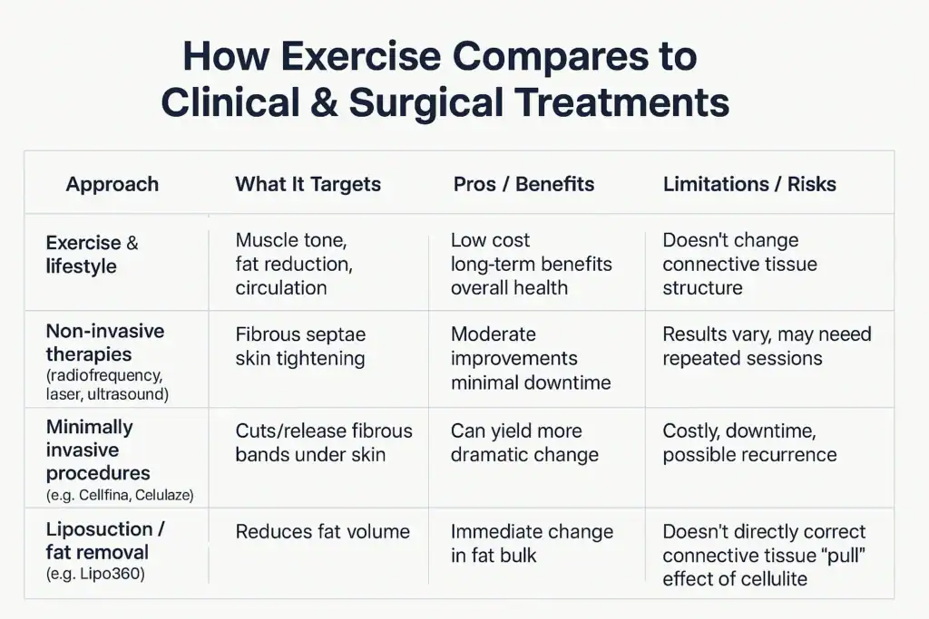Sculpting Your Bum: Can Toning Exercises Really Reduce Cellulite? 2 How exercise compares to treatments from Lipo 360 Amersham