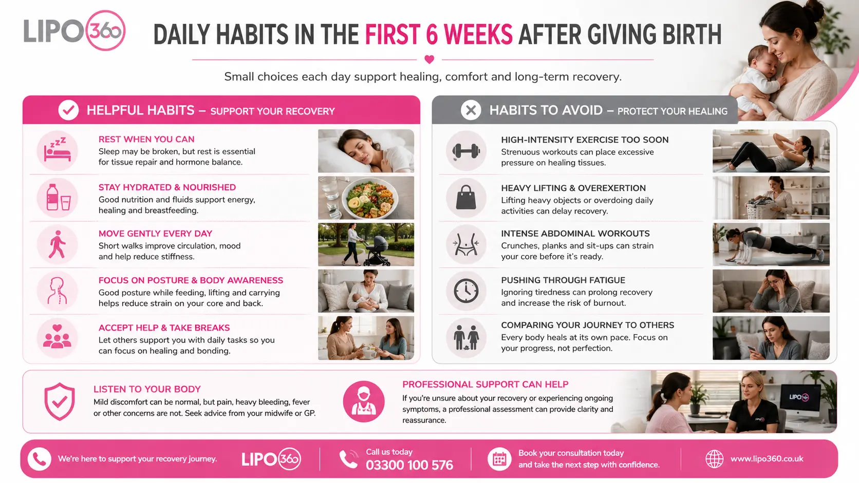 What to Do (and Avoid) in the First 6 Weeks After Giving Birth To Avoid Diastasis Recti 3 First 6 Weeks After Giving Birth To Avoid Diastasis Recti Amersham : Daily Habits in the First 6 Weeks After Giving Birth